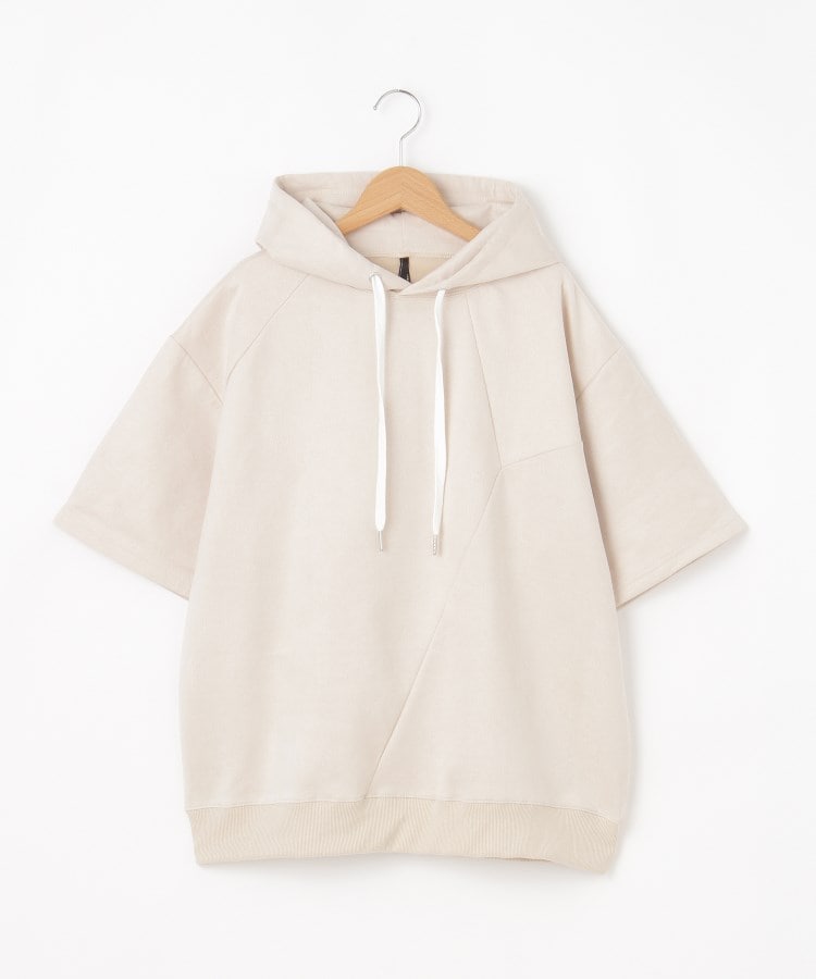 オフプライスストア(メンズ)(OFF PRICE STORE(Mens))のHALHAM（ハルハム） スエード調　半袖パーカー【SALE/セール/オフプライス/カジュアル/デイリー/トレンド/ユニセックス】1