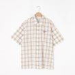 オフプライスストア(メンズ)(OFF PRICE STORE(Mens))のHALHAM（ハルハム） 刺繍ロゴチェックシャツ オフホワイト(003)