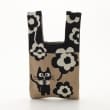 オフプライスストア(ファッショングッズ)(OFF PRICE STORE(Fashion Goods))のB.FIELD（ビー.フィールド） ニット花猫柄トートバッグ（小） ベージュB(053)
