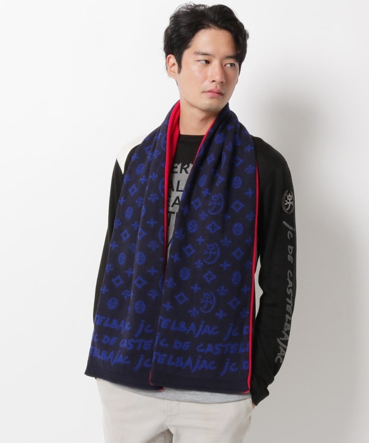 ウールモノグラム柄マフラー ストール マフラー Castelbajac Men カステルバジャック セール Sale アウトレット 秋物 ファッション通販のワールドオンライン World Online Outlet