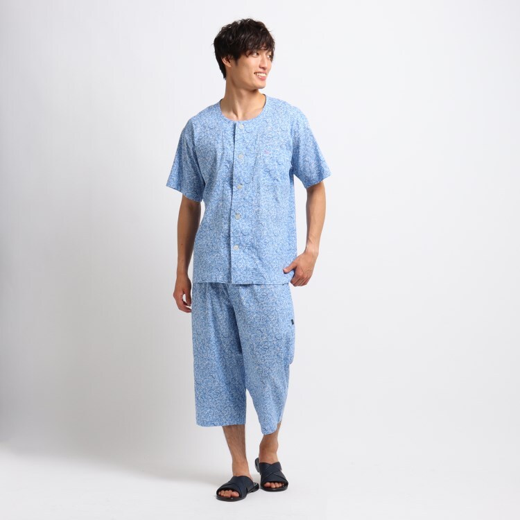 アダバット(メンズ)(adabat(Men))の衿なし半袖七分丈パジャマ