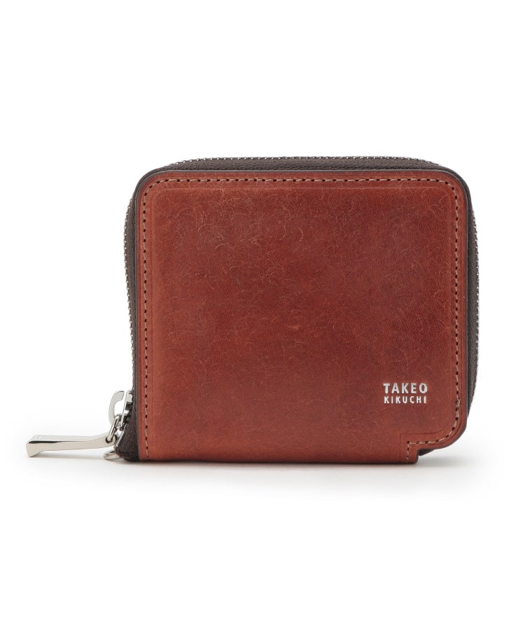 ＜WORLD＞ TAKEKO KIKUCHI LEATHER GOODS(タケオキクチレザーグッズ) ラウンドジップ二つ折りスモールウォレット