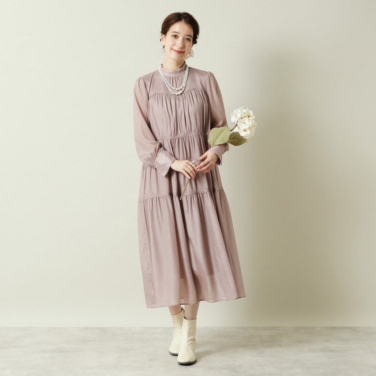 イッツデモ(ITS' DEMO)の【結婚式・パーティに】シャイニー楊柳ワンピース＜ドレスコレクション＞ マキシ・ロングワンピース