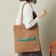 イッツデモ(ITS' DEMO)の雑材サガラ刺繍フラットトート ベージュ(052)