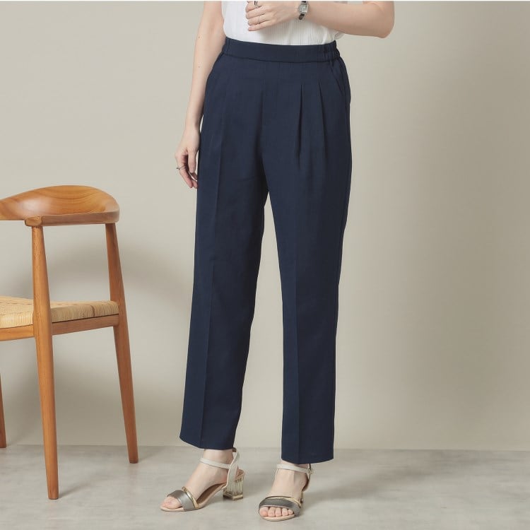 イッツデモ(ITS' DEMO)の【手洗い可】麻調メッシュパンツ 6～9分丈パンツ