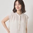 イッツデモ(ITS' DEMO)の【清涼感／手洗い可】麻調前開きブラウス4