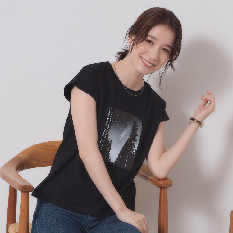 イッツデモ(ITS' DEMO)の【手洗い可】フォトフレンチTシャツ Ｔシャツ