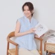イッツデモ(ITS' DEMO)の【洗濯機OK】ギャザーストライプブラウス サックスブルー(390)