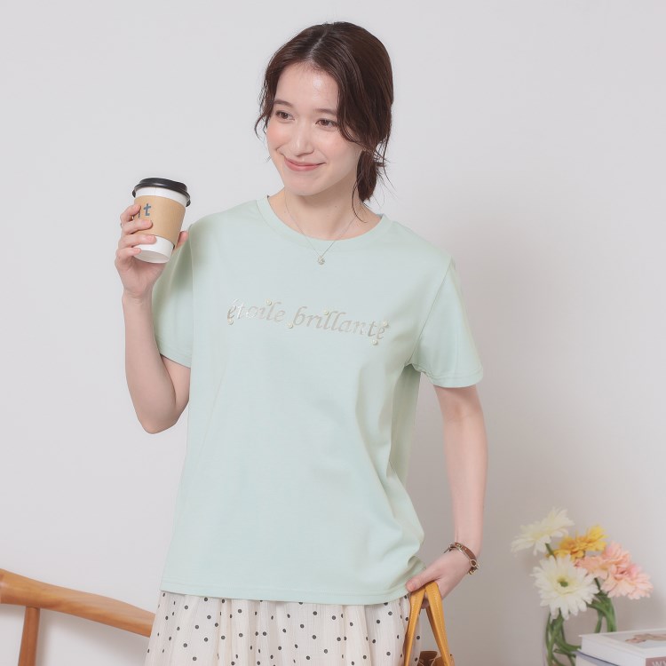 イッツデモ(ITS' DEMO)の【手洗い可】箔ロゴプリントTシャツ Ｔシャツ