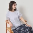 イッツデモ(ITS' DEMO)の【吸水速乾／手洗い可／洗濯後しわになりにくい】カットミラノレーストップス サックスブルー(090)