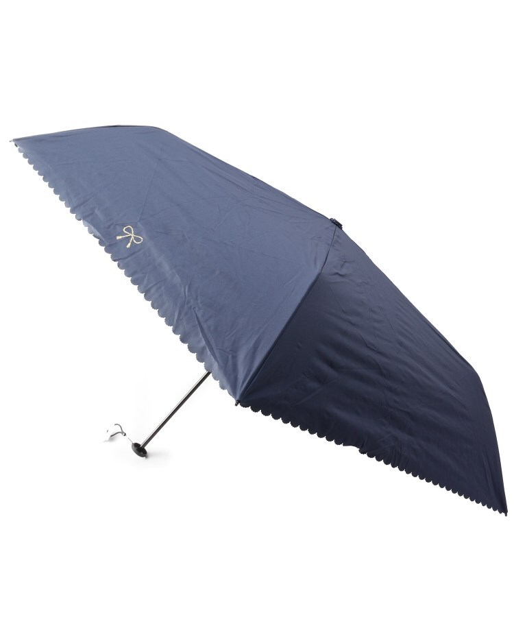 ＜WORLD＞ ITS' DEMO(イッツデモ) becauseリボンスカラップ軽量折りたたみ傘（晴雨兼用）画像