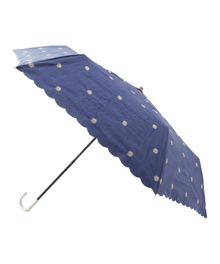 ＜WORLD＞ ITS' DEMO(イッツデモ) because フラワー刺繍折りたたみ傘