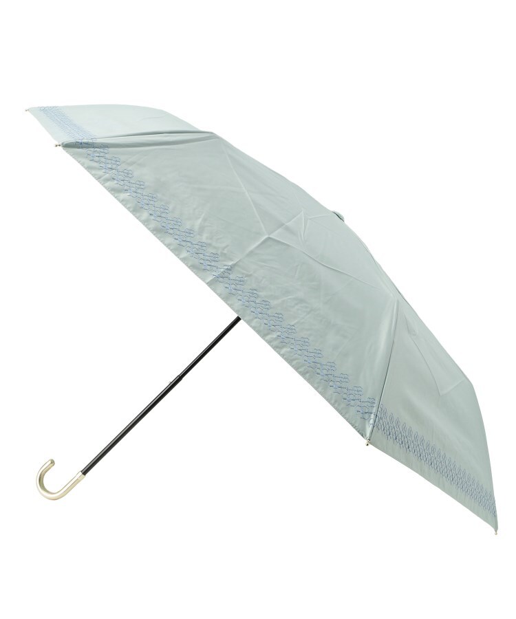 晴雨ミニ傘遮光リムフラワーステッチ（折りたたみ傘） | ITS' DEMO 