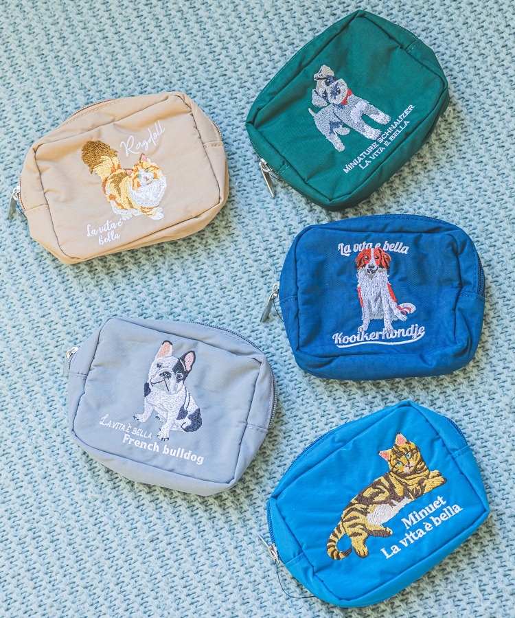 アニマル刺繍ポーチ(ポーチ) | ITS' DEMO(イッツデモ アニマル刺繍ポーチ(ポーチ) | ITS' DEMO(イッツデモ