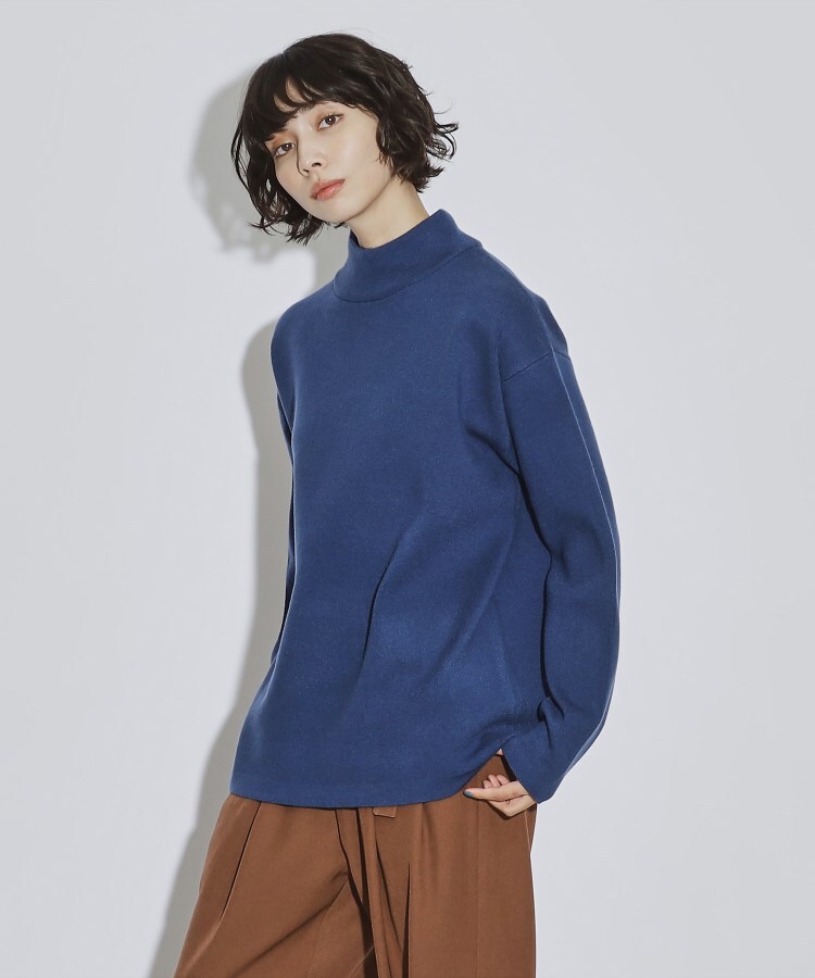 【洗える】モッチモチニット モックネックプルオーバー