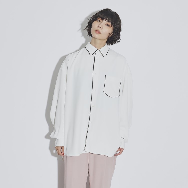 ティーケー タケオ キクチ(レディース)(tk.TAKEO KIKUCHI(Ladies))のパイピングデザインシャツ シャツ・ブラウス