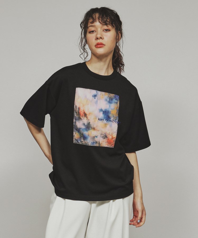 ティーケー タケオ キクチ(レディース)(tk.TAKEO KIKUCHI(Ladies))のモザイクアブストTシャツ ブラック(019)