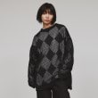 ティーケー タケオ キクチ(レディース)(tk.TAKEO KIKUCHI(Ladies))の透かし編みダイヤニットプルオーバー ブラック(019)