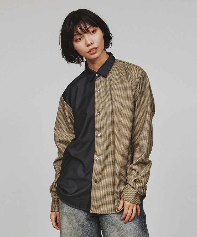ティーケー タケオ キクチ(レディース)(tk.TAKEO KIKUCHI(Ladies))のTRハーフデザインシャツ ベージュ(252)