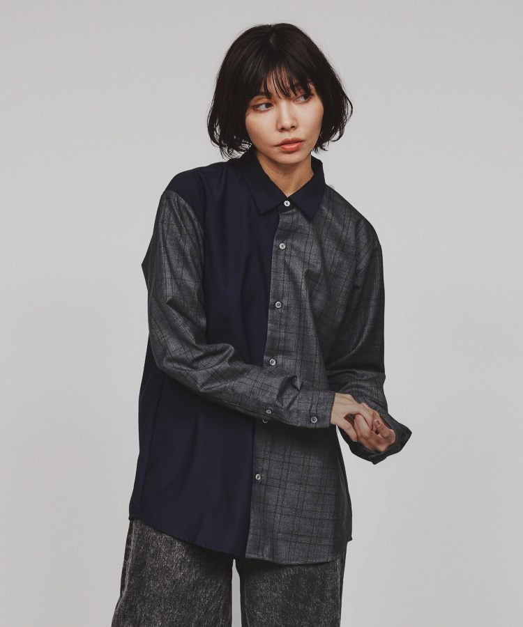ティーケー タケオ キクチ(レディース)(tk.TAKEO KIKUCHI(Ladies))のTRハーフデザインシャツ ブルー(293)