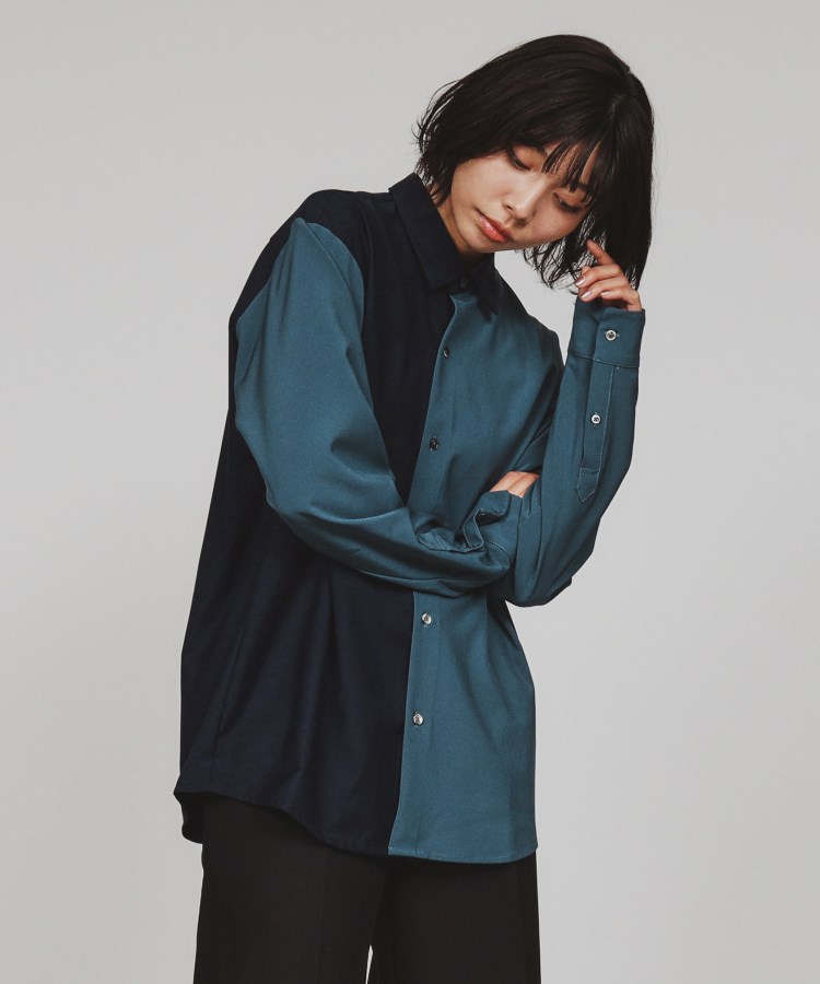 ティーケー タケオ キクチ(レディース)(tk.TAKEO KIKUCHI(Ladies))のTRハーフデザインシャツ ブルー(593)