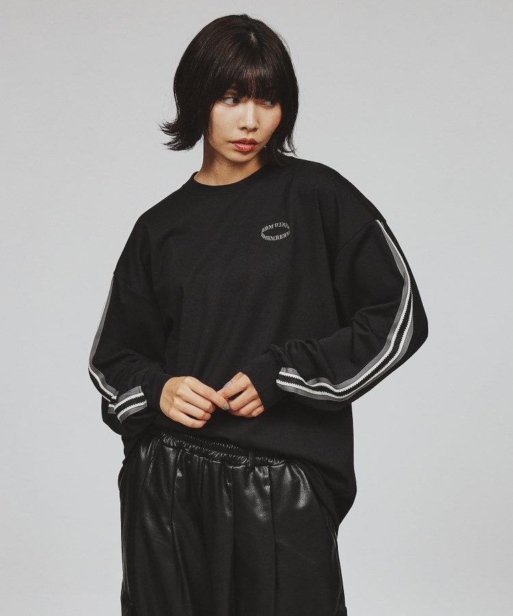 ティーケー タケオ キクチ(レディース)(tk.TAKEO KIKUCHI(Ladies))のサークルロゴラインカットソー ブラック(019)