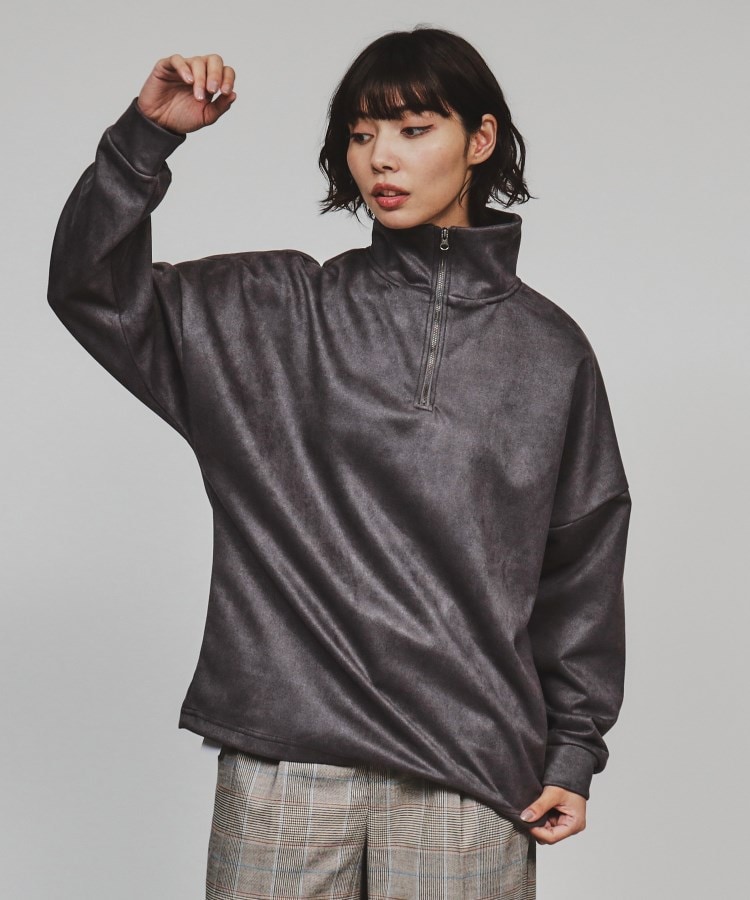ティーケー タケオ キクチ(レディース)(tk.TAKEO KIKUCHI(Ladies))のスエードプチドルマンハーフジップカットソー12