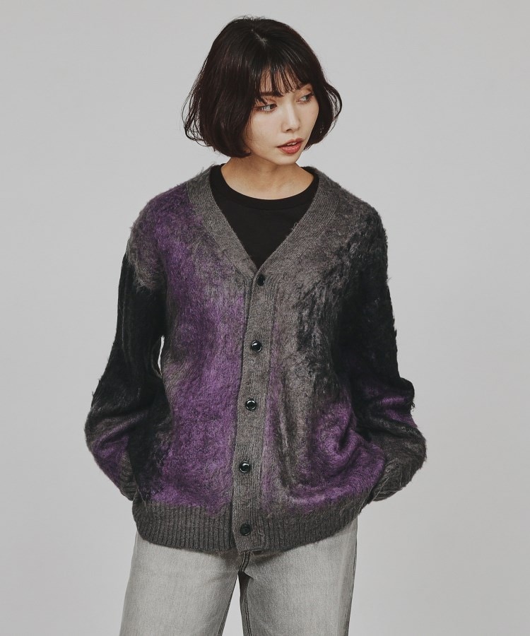 ティーケー タケオ キクチ(レディース)(tk.TAKEO KIKUCHI(Ladies))の【全10色】シャギーカーディガン パープル(383)