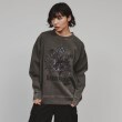 ティーケー タケオ キクチ(レディース)(tk.TAKEO KIKUCHI(Ladies))のフラワー刺繍ピグメントカットソー チャコールグレー(014)