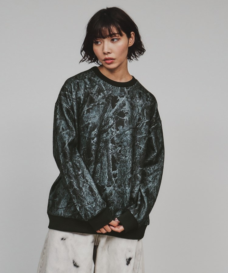 ティーケー タケオ キクチ(レディース)(tk.TAKEO KIKUCHI(Ladies))のカモフラージュプリントカットソー ブラック(419)