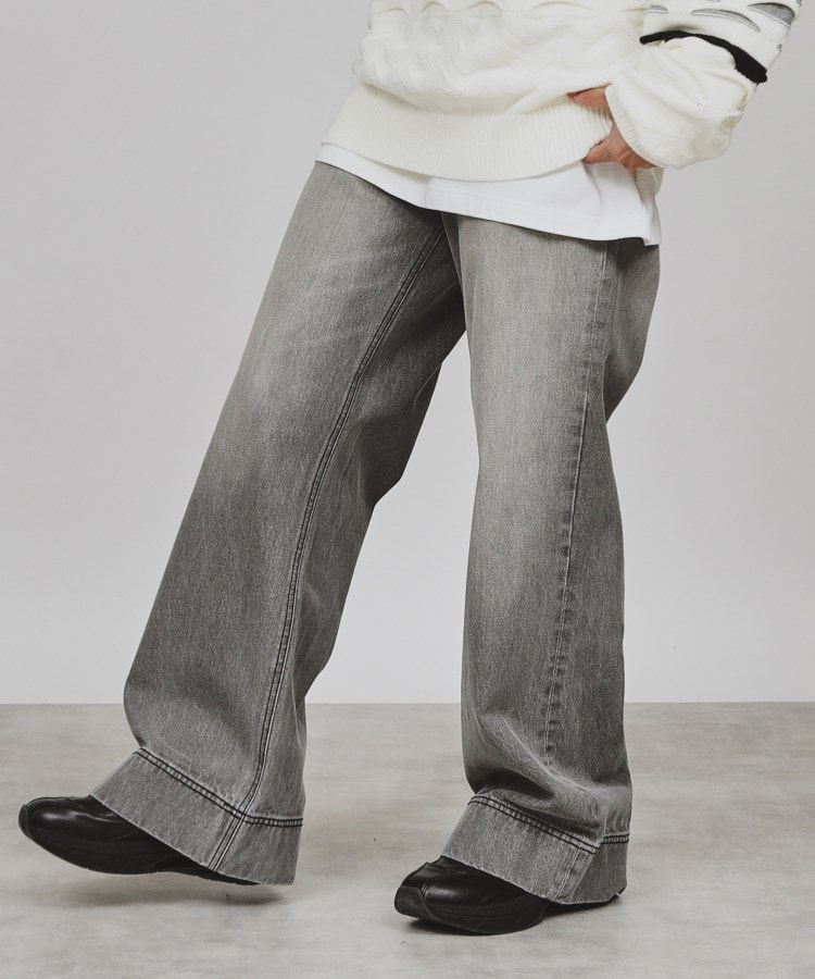 ROKKAN O.C. フレアデニムパンツ ダークグレー(clear≪再入荷 ROKKAN O.C. フレアデニムパンツ ダークグレー(clear≪再入荷