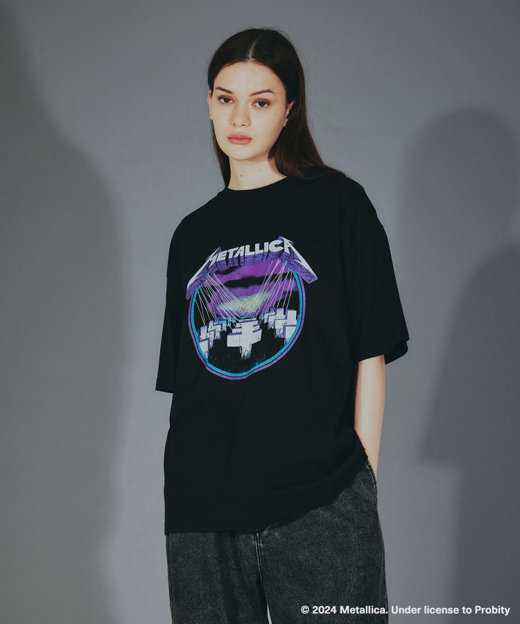 ティーケー タケオ キクチ(レディース)(tk.TAKEO KIKUCHI(Ladies))の【EXCLUSIVE】オーバーサイズ バンドTシャツ ブラック(019)