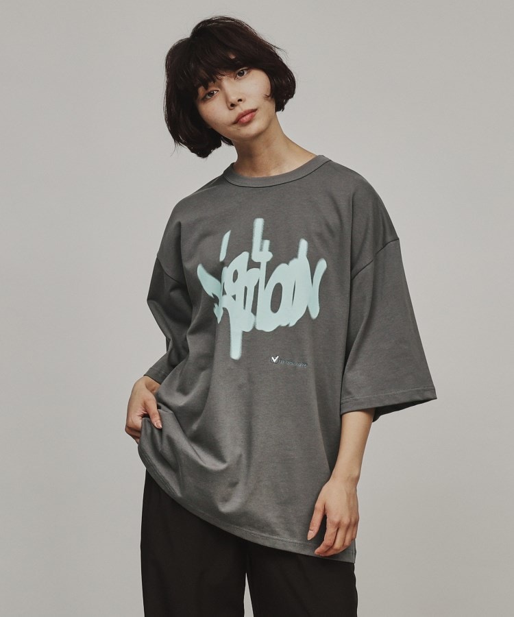 ティーケー タケオ キクチ(レディース)(tk.TAKEO KIKUCHI(Ladies))のウォールレタードTシャツ チャコールグレー(014)