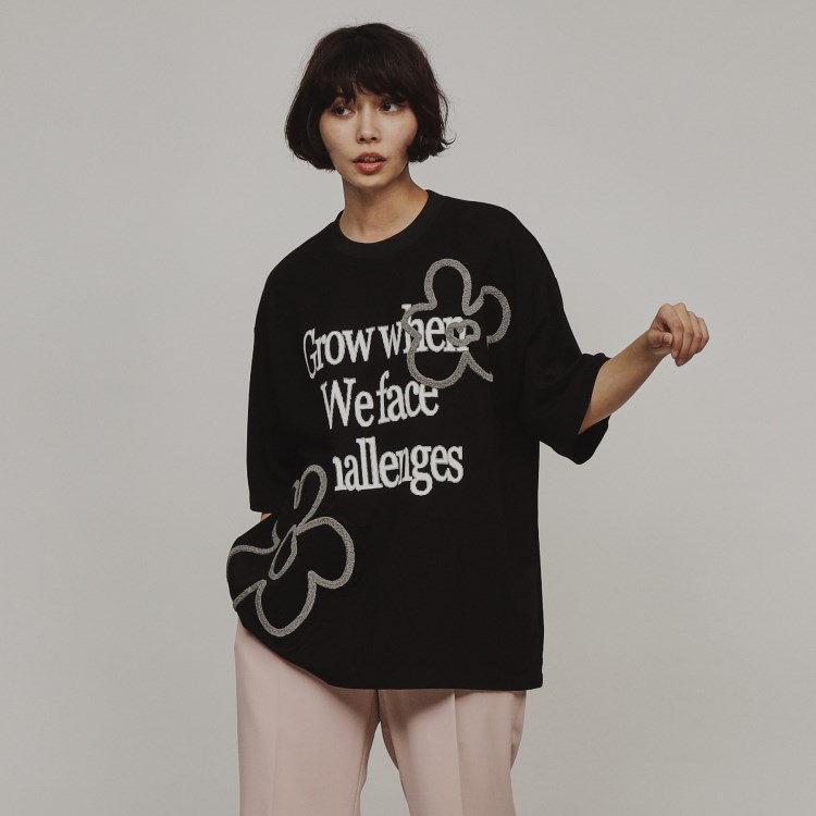 パッチフラワーTシャツ（Tシャツ） | tk.TAKEO KIKUCHI(Ladies