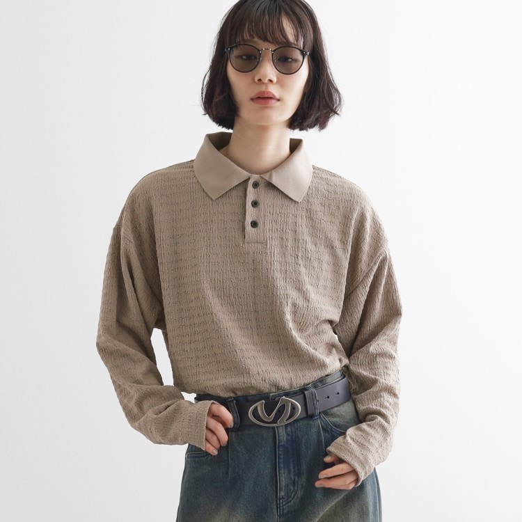 ティーケー タケオ キクチ(レディース)(tk.TAKEO KIKUCHI(Ladies))の楊柳ポロシャツ ポロシャツ
