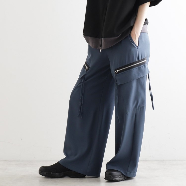 ティーケー タケオ キクチ(レディース)(tk.TAKEO KIKUCHI(Ladies))のAラインサイドZIPカーゴパンツ フルレングスパンツ