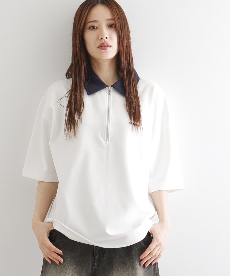 ティーケー タケオ キクチ(レディース)(tk.TAKEO KIKUCHI(Ladies))の配色ハーフジップポロ2