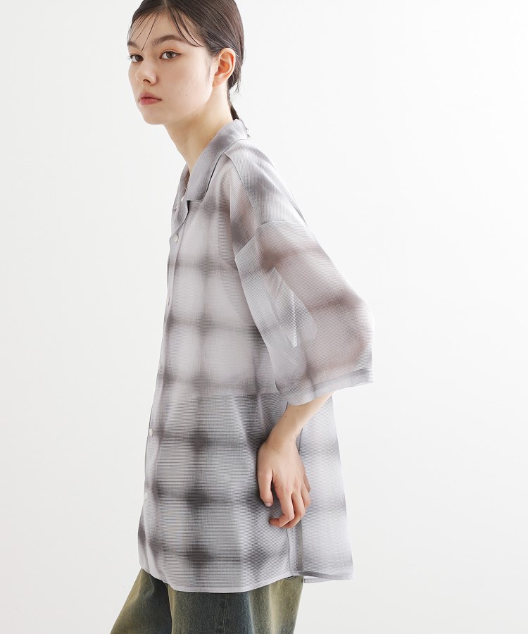 ティーケー タケオ キクチ(レディース)(tk.TAKEO KIKUCHI(Ladies))のメッシュオンブレ―チェックシャツ2
