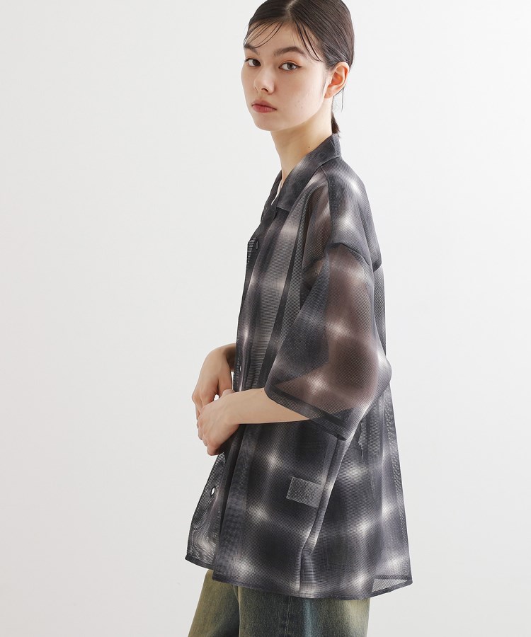 ティーケー タケオ キクチ(レディース)(tk.TAKEO KIKUCHI(Ladies))のメッシュオンブレ―チェックシャツ6