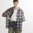 ティーケー タケオ キクチ(レディース)(tk.TAKEO KIKUCHI(Ladies))のメッシュオンブレ―チェックシャツ ブラック(219)