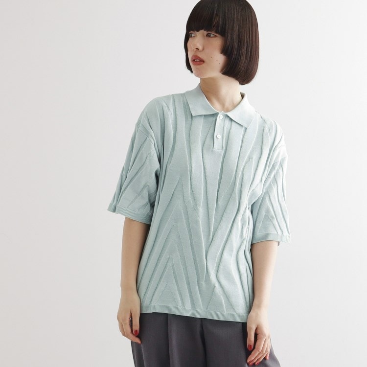 ティーケー タケオ キクチ(レディース)(tk.TAKEO KIKUCHI(Ladies))のジャカードニットポロ ニット/セーター