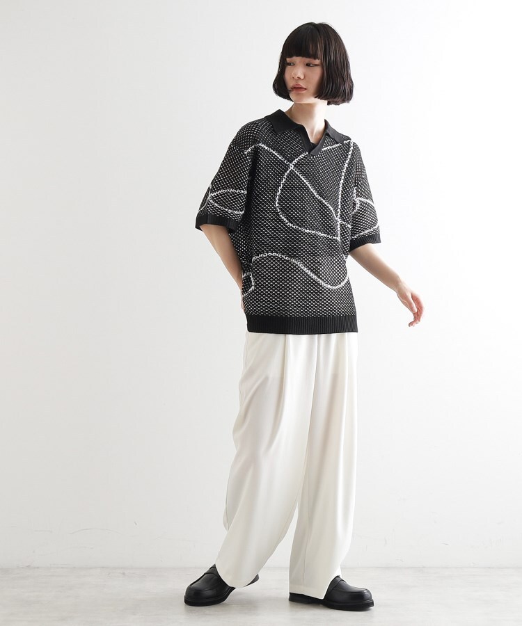 ティーケー タケオ キクチ(レディース)(tk.TAKEO KIKUCHI(Ladies))のラインアートニットポロ24