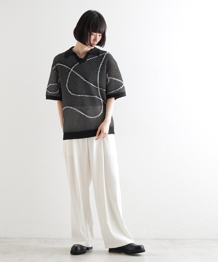 ティーケー タケオ キクチ(レディース)(tk.TAKEO KIKUCHI(Ladies))のラインアートニットポロ25