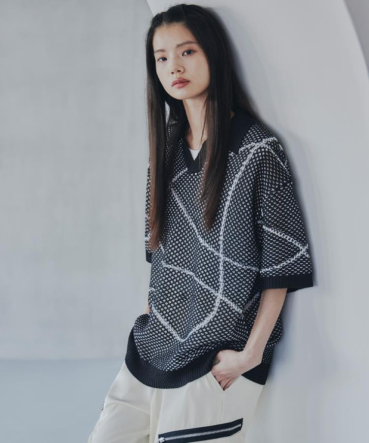 ティーケー タケオ キクチ(レディース)(tk.TAKEO KIKUCHI(Ladies))のラインアートニットポロ6
