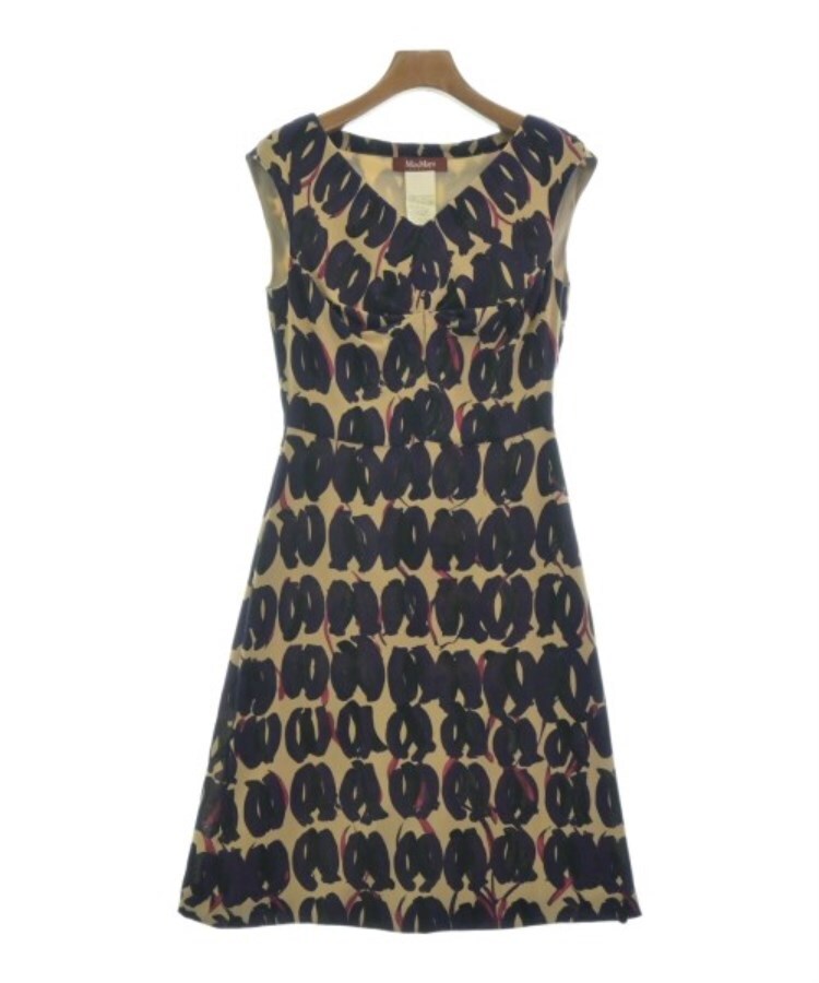 ラグタグ(RAGTAG)のMax Mara STUDIO マックスマーラストゥーディオ レディース ワンピース サイズ：36(XS位) ベージュx紫x黒等(総柄)