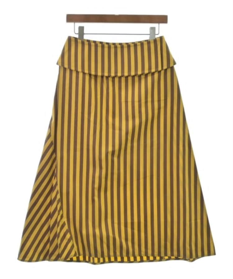ラグタグ(RAGTAG)のJIL SANDER ジルサンダー レディース ロング・マキシ丈スカート サイズ：34(XXS位) 黄x茶(ストライプ)