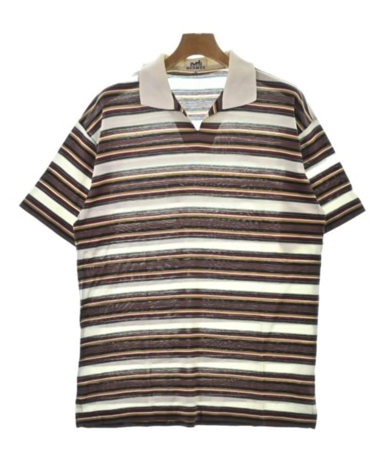 ラグタグ(RAGTAG)のHERMES エルメス メンズ ポロシャツ サイズ：M 白x赤x黄等(ボーダー)