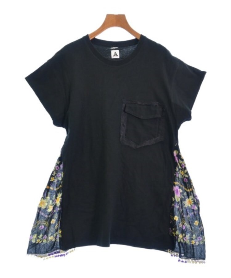 ラグタグ(RAGTAG)のYuumi ARIA ユウミアリア レディース Tシャツ・カットソー サイズ：F 黒x紫x緑等(花柄)