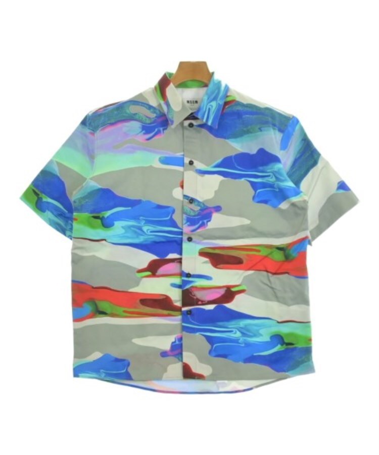 ラグタグ(RAGTAG)のMSGM エムエスジーエム メンズ カジュアルシャツ サイズ：40(L位) グレーx青x緑等(総柄)