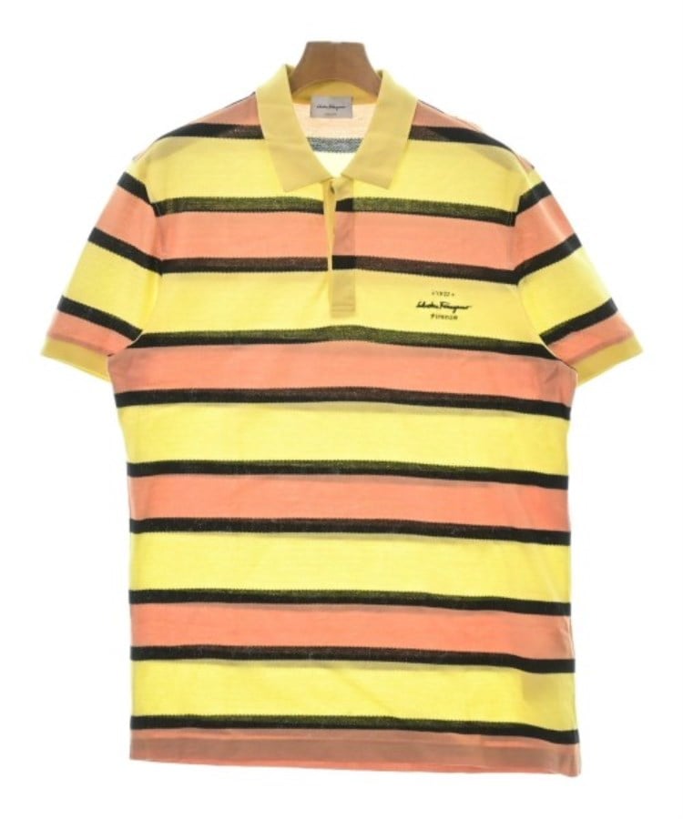 ラグタグ(RAGTAG)のSalvatore Ferragamo サルバトーレフェラガモ メンズ ポロシャツ サイズ：XL 黄xピンクx茶(ボーダー)